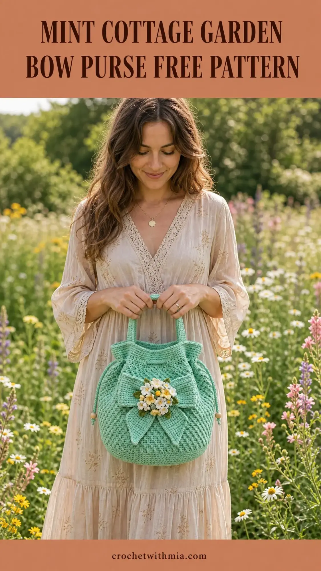 Mint Cottage Garden Bow Purse Free Crochet Pattern