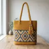 Mustard Gold Aztec Pattern Tote Free Crochet Pattern