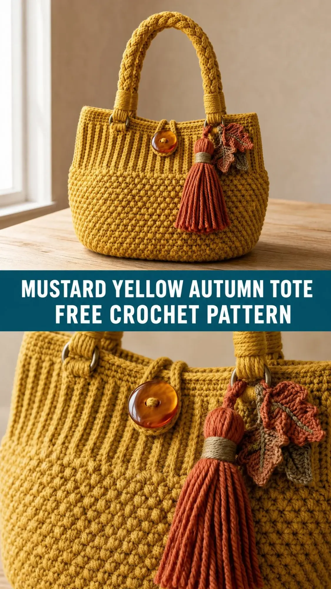 Mustard Yellow Autumn Tote Free Crochet Pattern