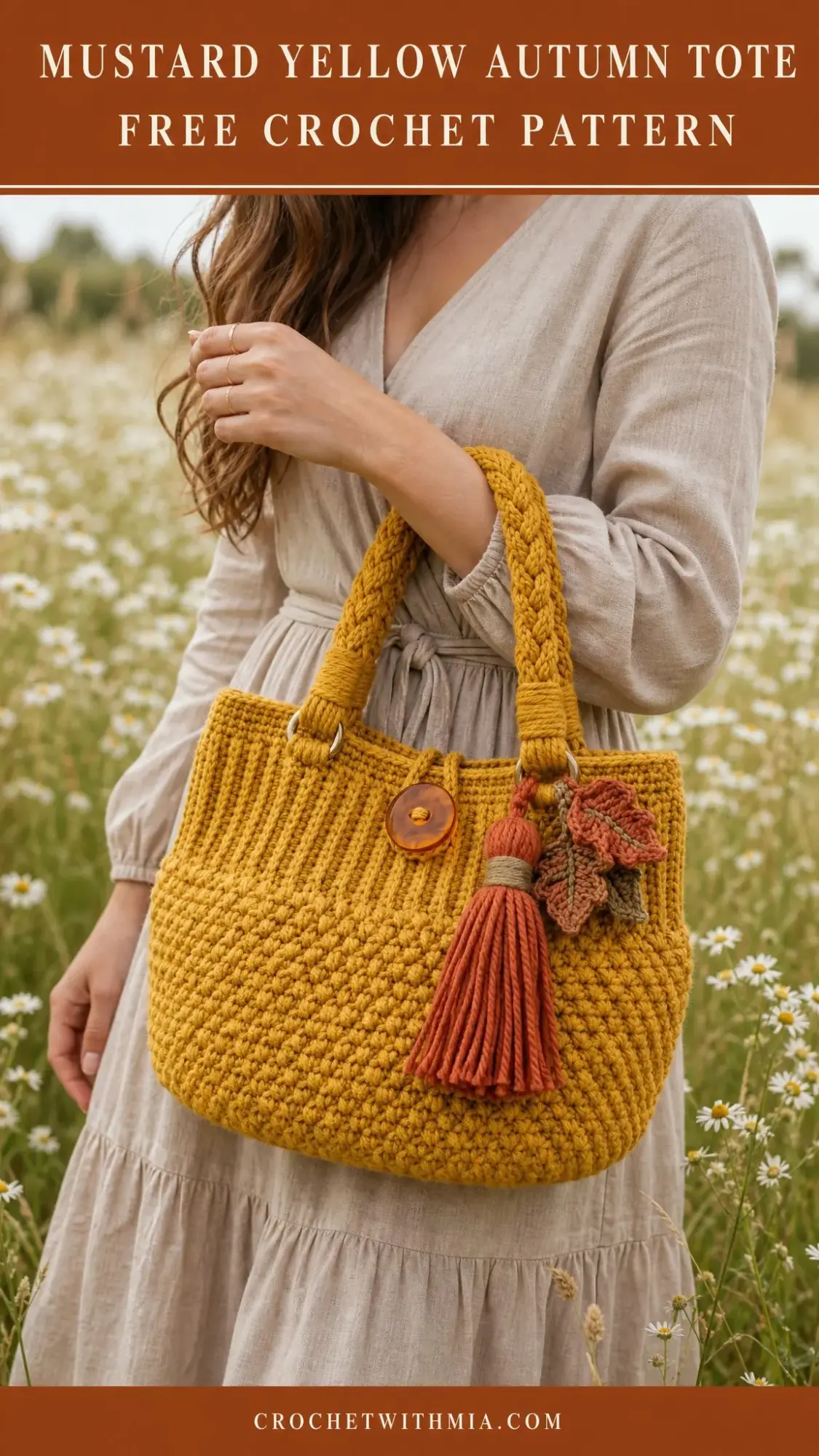 Mustard Yellow Autumn Tote Free Crochet Pattern