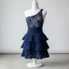 Navy Blue Elegant Tiered Ruffle Dress Crochet Pattern
