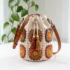 Neutral Boho Granny Square Bucket Bag Free Crochet Pattern