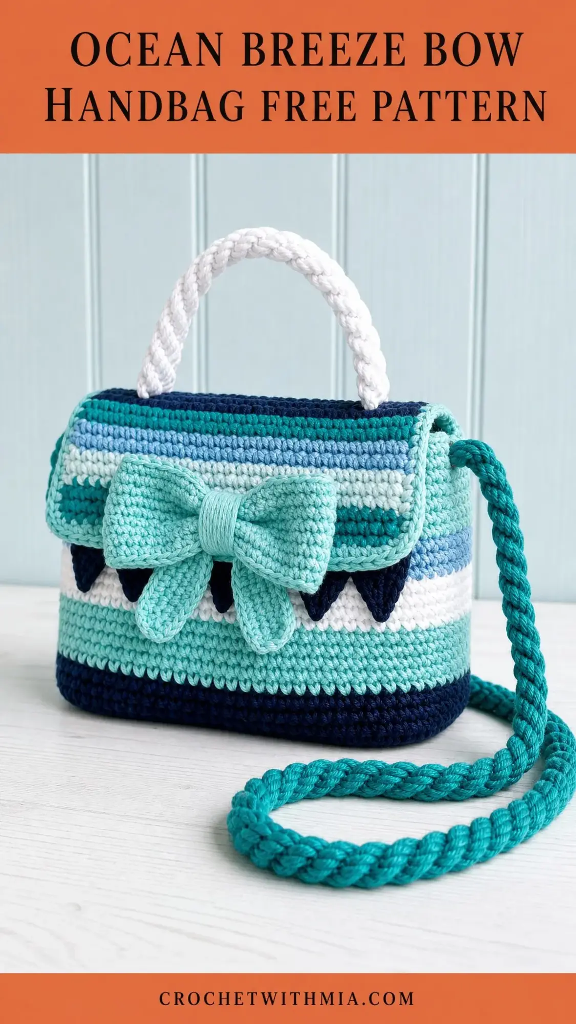Ocean Breeze Bow Handbag Free Crochet Pattern