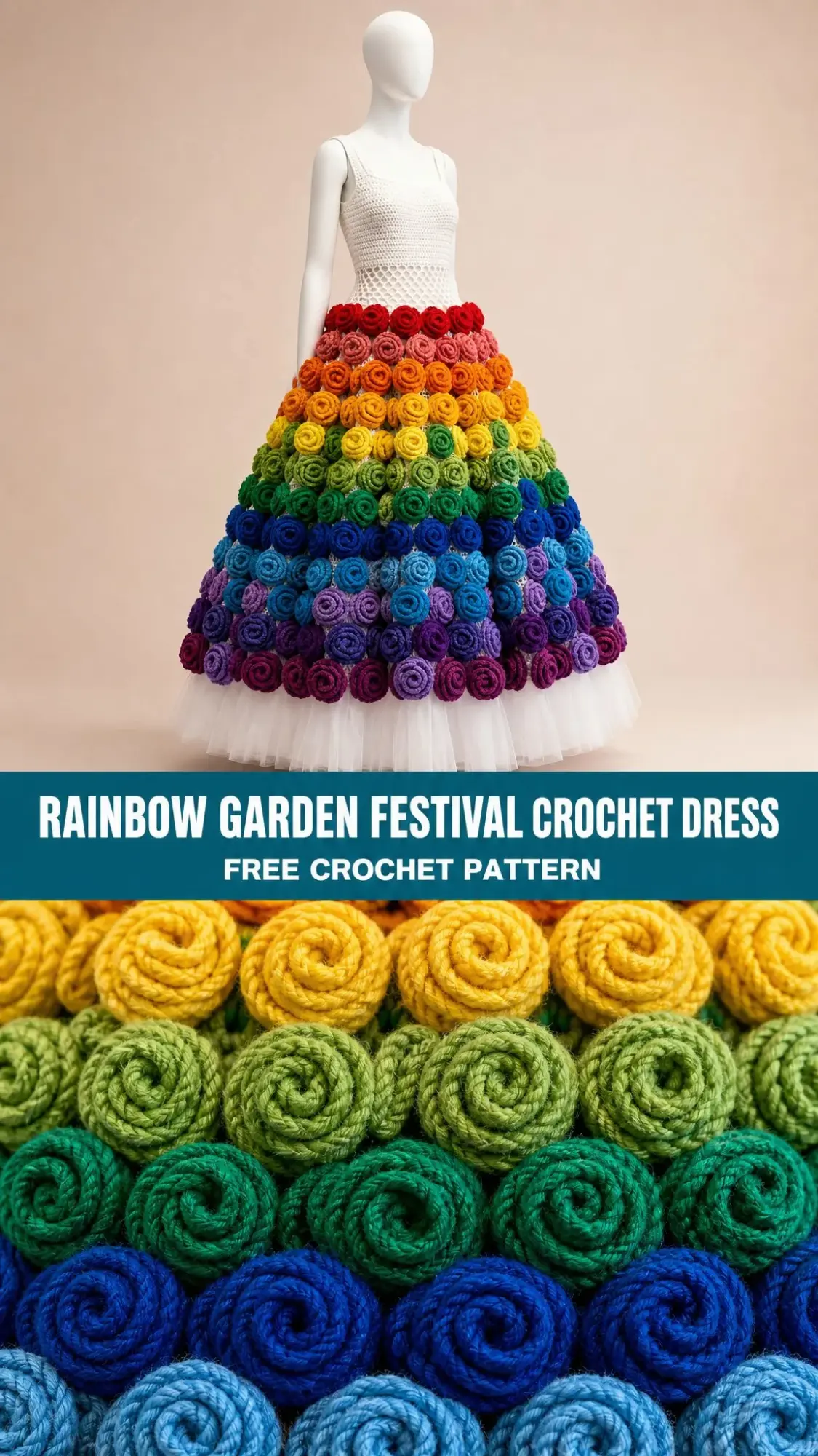 Rainbow Garden Festival Crochet Dress Free Crochet Pattern