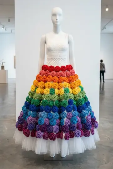 Rainbow Garden Festival Crochet Dress Free Crochet Pattern
