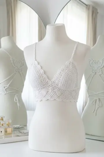 Snow White Elegant Bralette Free Crochet Pattern