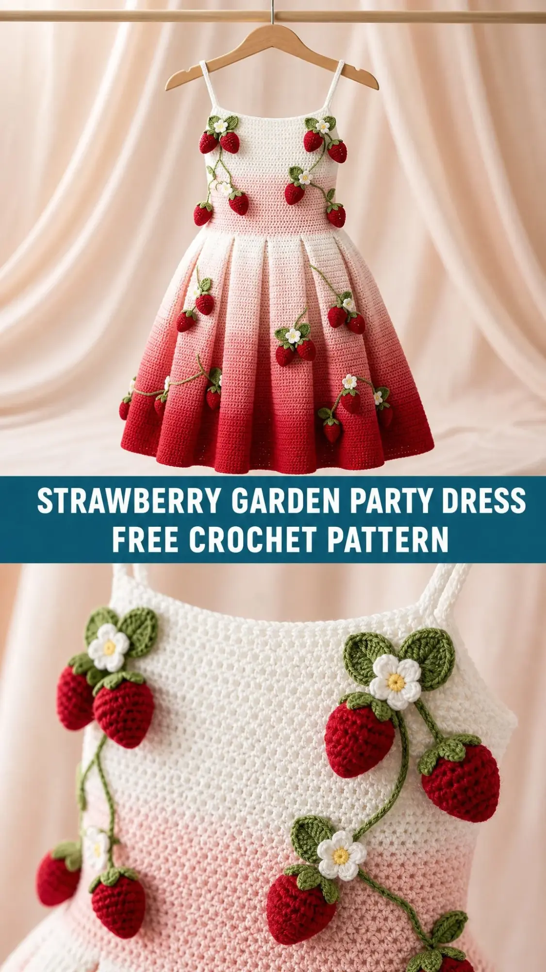 Strawberry Garden Party Dress Free Crochet Pattern