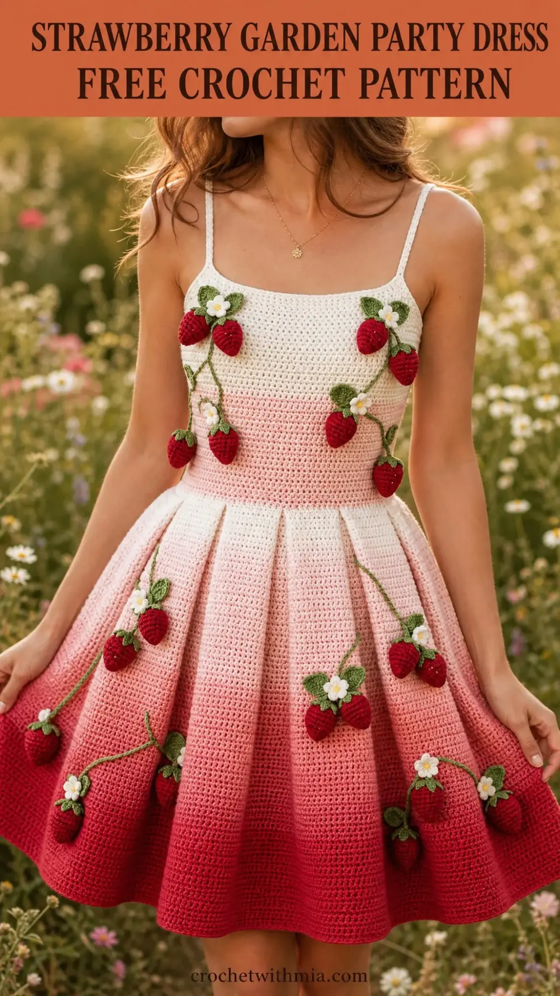 Strawberry Garden Party Dress Free Crochet Pattern