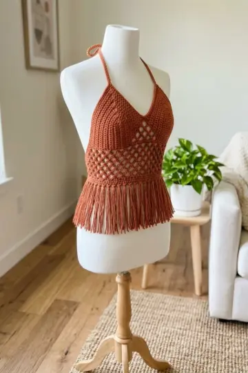 Terracotta Crochet Festival Top Free Pattern