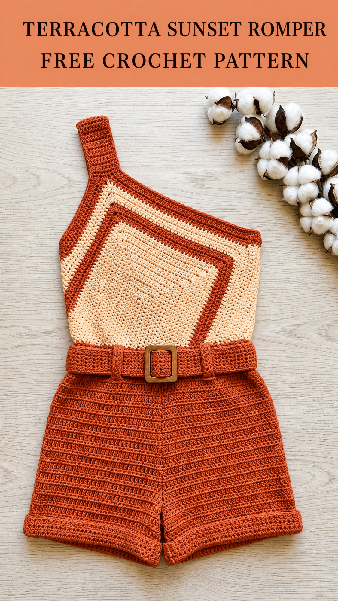 Terracotta Sunset Romper Free Crochet Pattern