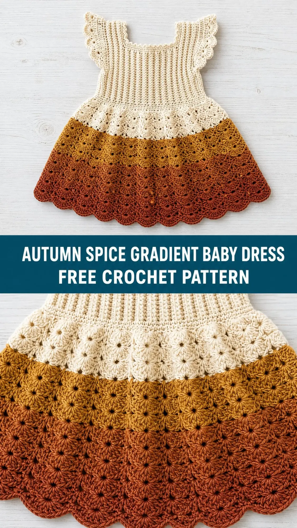 Autumn Spice Gradient Baby Dress Free Crochet Pattern