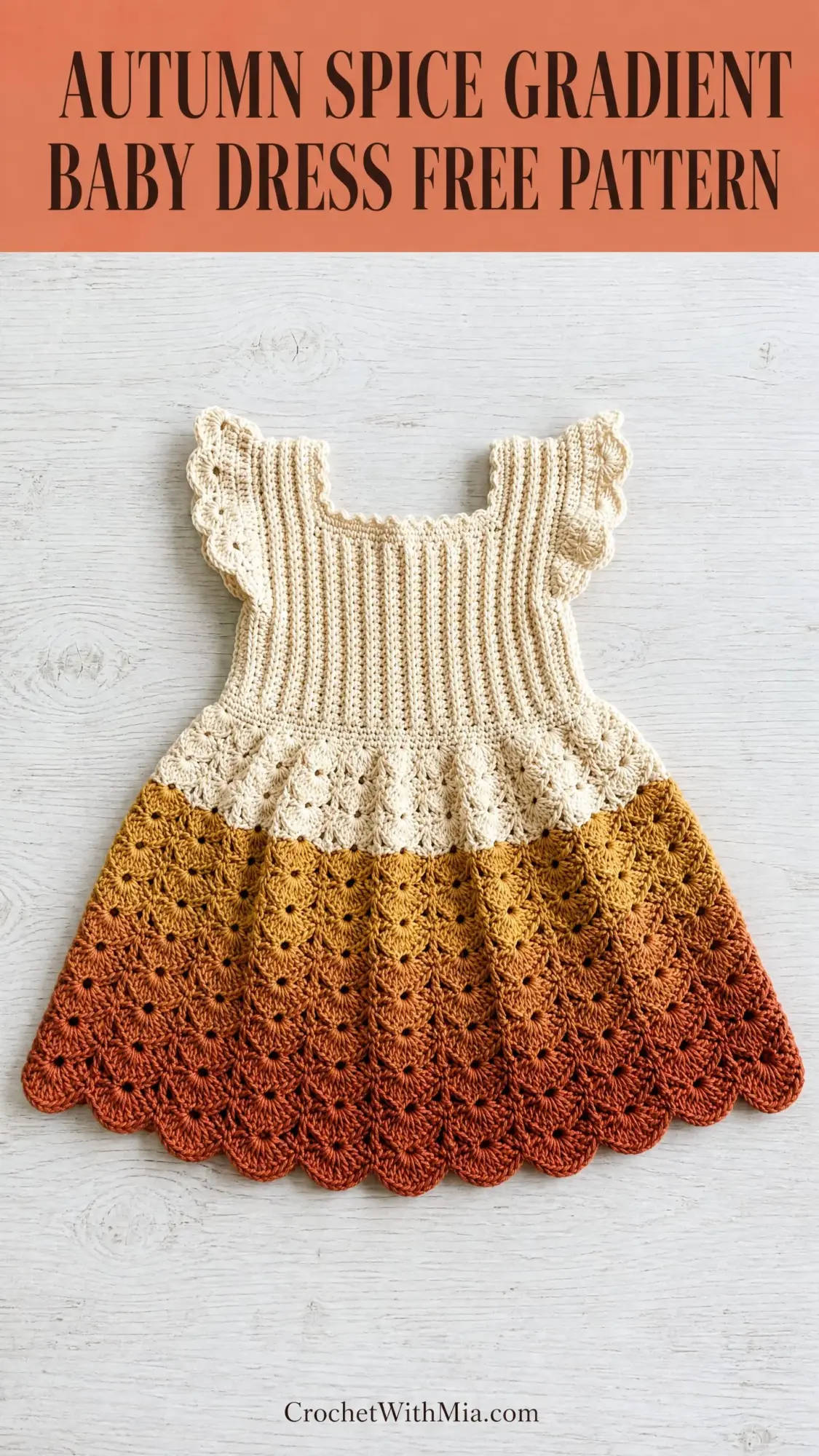 Autumn Spice Gradient Baby Dress Free Crochet Pattern