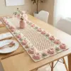 Blush Pink Peony Floral Table Runner Free Crochet Pattern