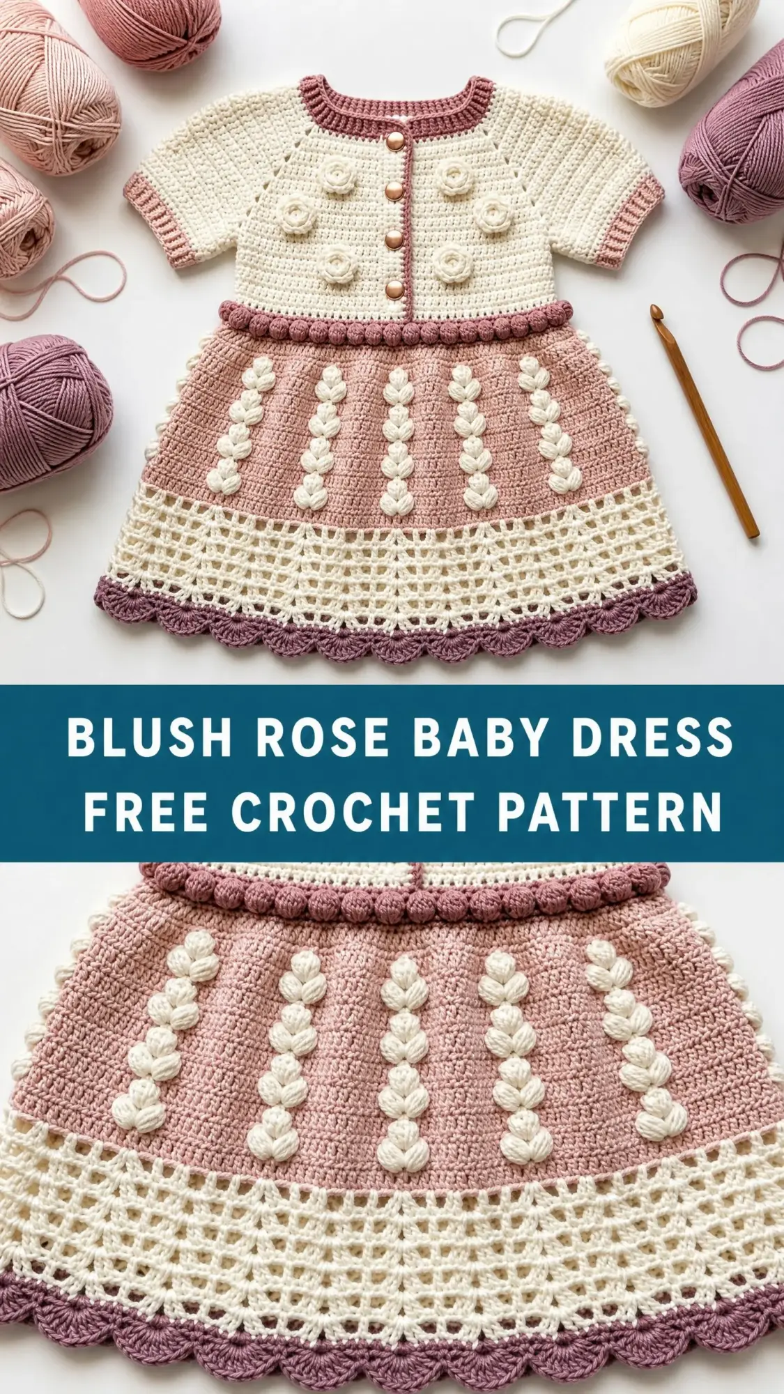 Blush Rose Baby Dress Free Crochet Pattern