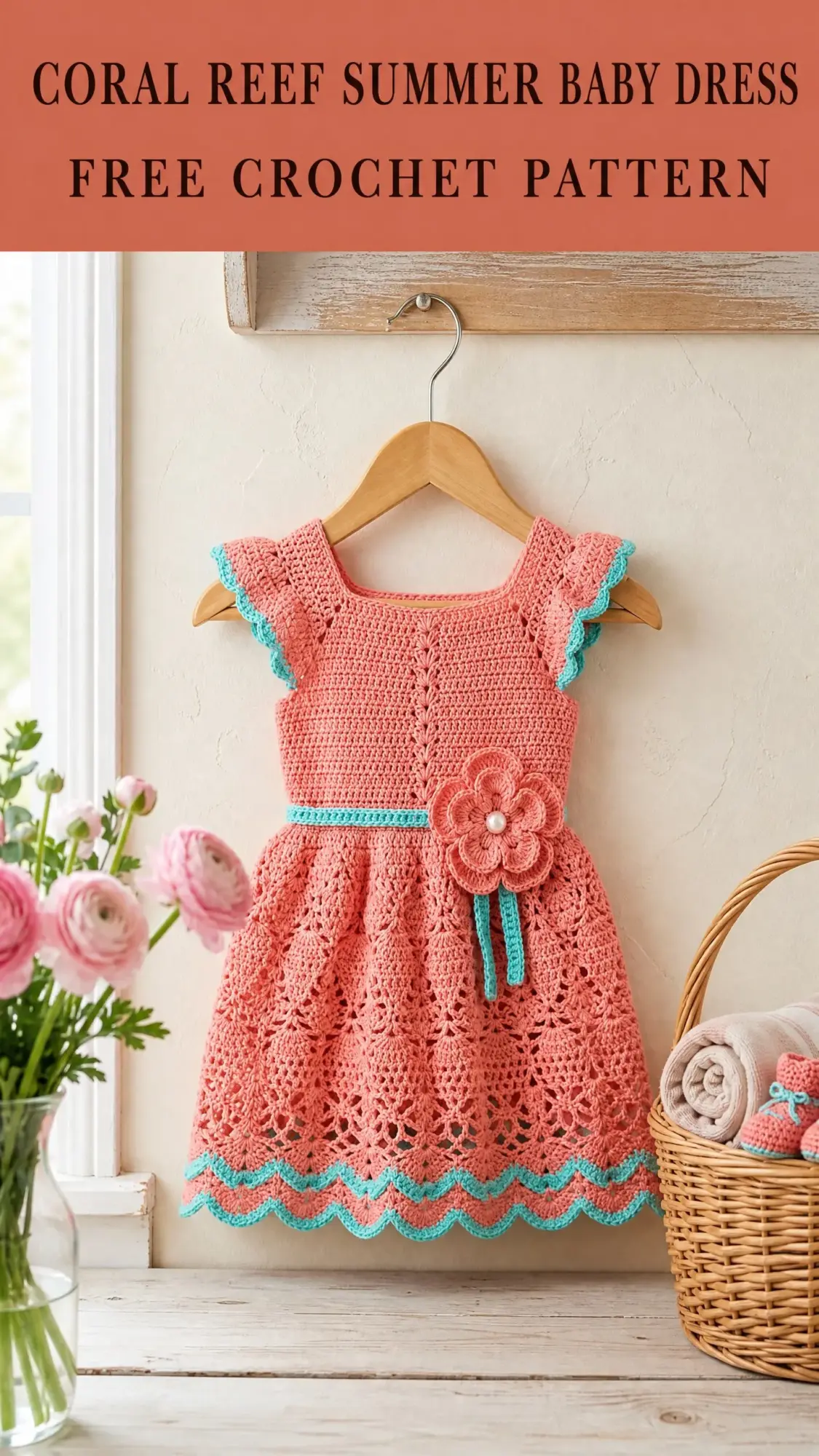 Coral Reef Summer Baby Dress Free Crochet Pattern