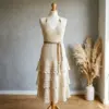 Cream Boho Tiered Halter Dress Free Crochet Pattern