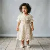 Cream Vintage Lace Toddler Dress Free Crochet Pattern