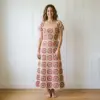 Dusty Rose Granny Square Maxi Dress Free Crochet Pattern