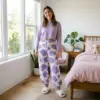 Lavender Cow Print Crochet Lounge Pants Pattern
