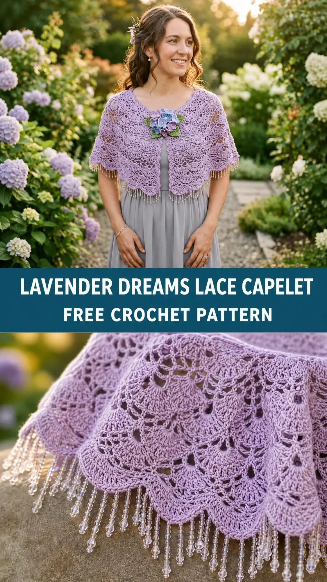 Lavender Dreams Lace Capelet Free Crochet Pattern