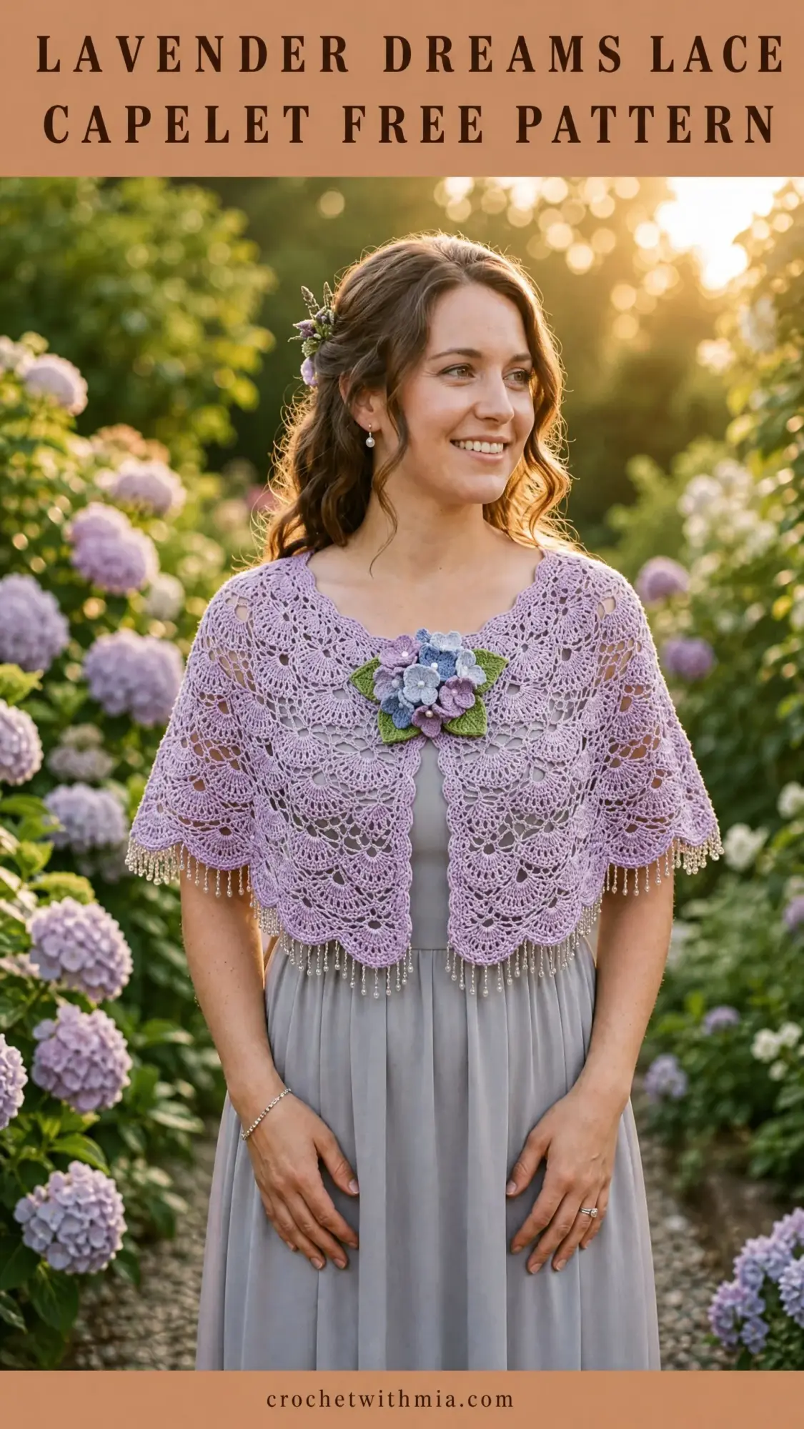 Lavender Dreams Lace Capelet Free Crochet Pattern