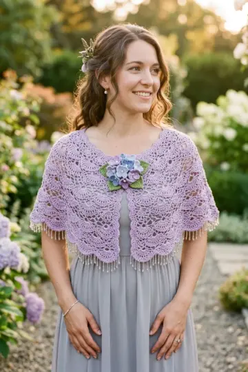 Lavender Dreams Lace Capelet Free Crochet Pattern