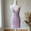 Lavender Floral Square Mini Dress Free Crochet Pattern