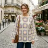 Lavender Garden Floral Square Poncho Free Crochet Pattern