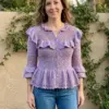 Lavender Lace Peplum Victorian Crochet Cardigan