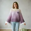 Lavender Lilac Purple Gradient Sweater Free Crochet Pattern