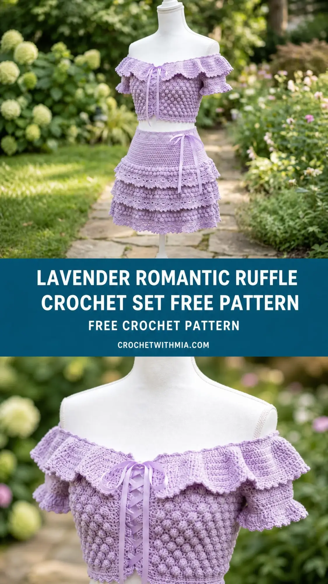 Lavender Romantic Ruffle Crochet Set Free Pattern