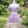 Lavender Romantic Ruffle Crochet Set Free Pattern