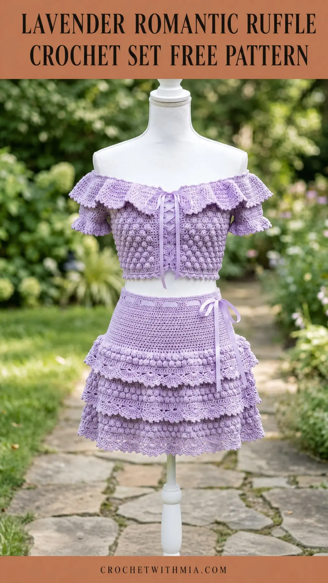 Lavender Romantic Ruffle Crochet Set Free Pattern
