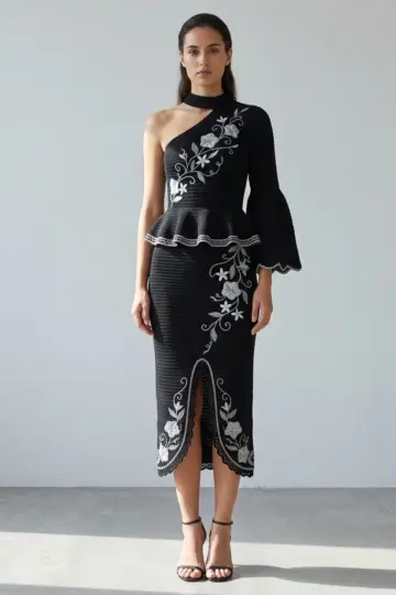 Midnight Garden Black Floral Crochet Dress Free Pattern