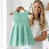 Mint Chevron Lace Baby Dress Free Crochet Pattern