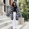 Monochrome Black White Granny Cardigan Free Crochet Pattern
