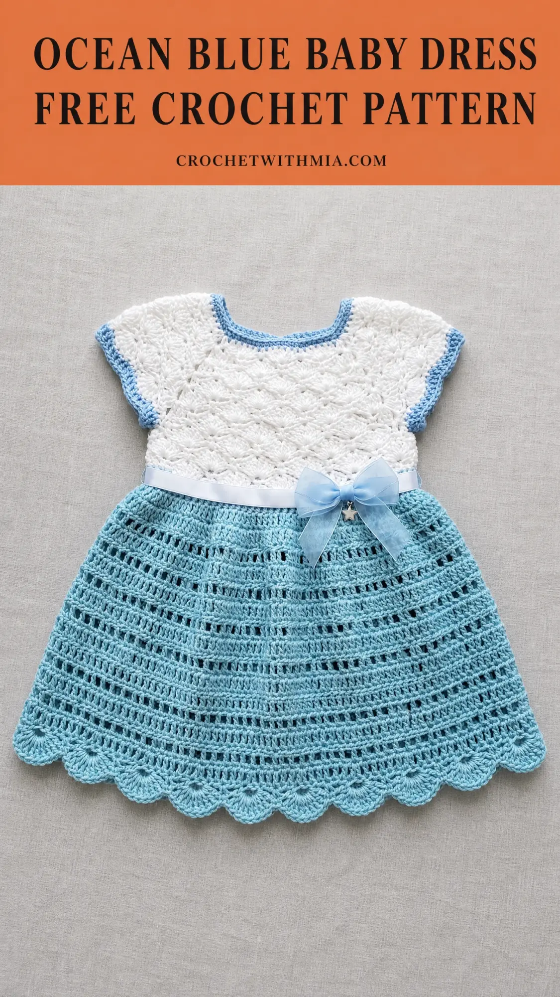 Ocean Blue Baby Dress Free Crochet Pattern