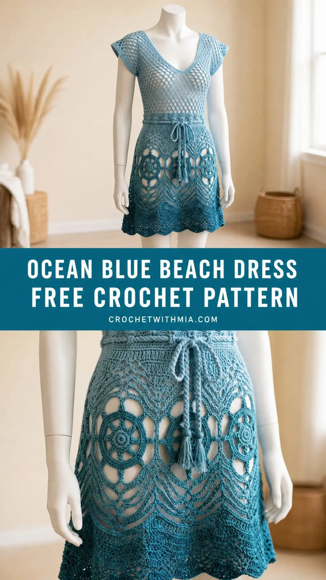 Ocean Blue Beach Dress Free Crochet Pattern