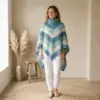 Ocean Blue Coastal Poncho Free Crochet Pattern