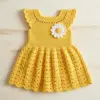 Sunny Yellow Shell Baby Dress Free Crochet Pattern