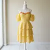 Sunshine Yellow Tiered Summer Dress Free Crochet Pattern