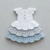 Winter Frost Ruffle Doll Dress Free Crochet Pattern