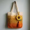 Autumn Harvest Tote with Sunflower Free Crochet Pattern