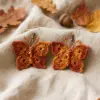 Autumn Maple Butterfly Earrings Free Crochet Pattern