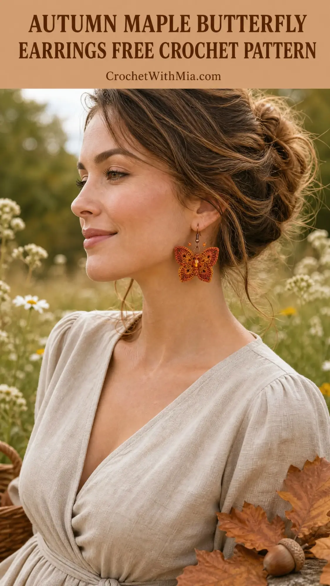 Autumn Maple Butterfly Earrings Free Crochet Pattern