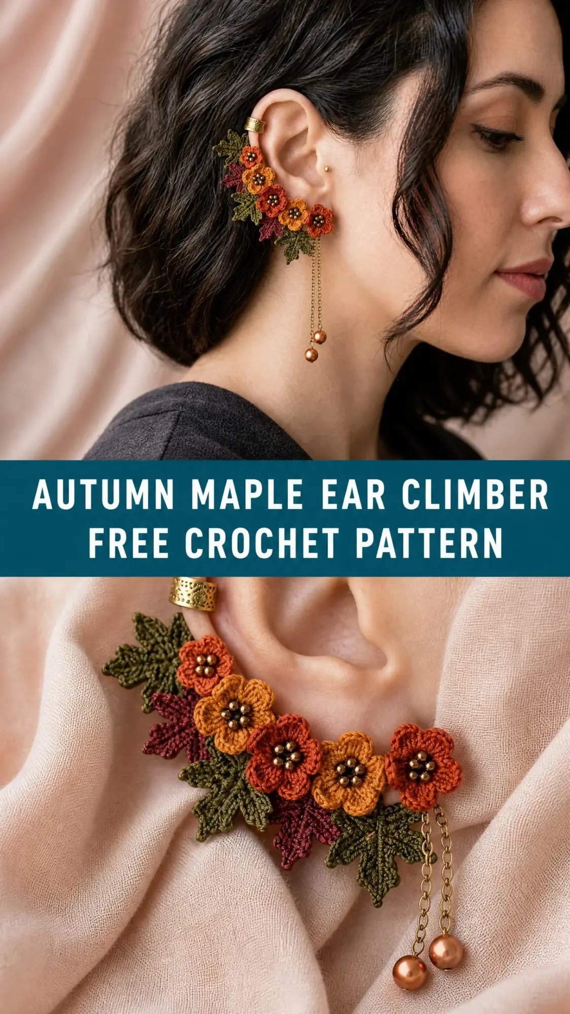 Autumn Maple Ear Climber Free Crochet Pattern