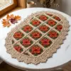 Autumn Maple Granny Square Table Runner Free Crochet Pattern