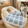 Baby Blue Forget-Me-Not Granny Square Blanket Free Pattern