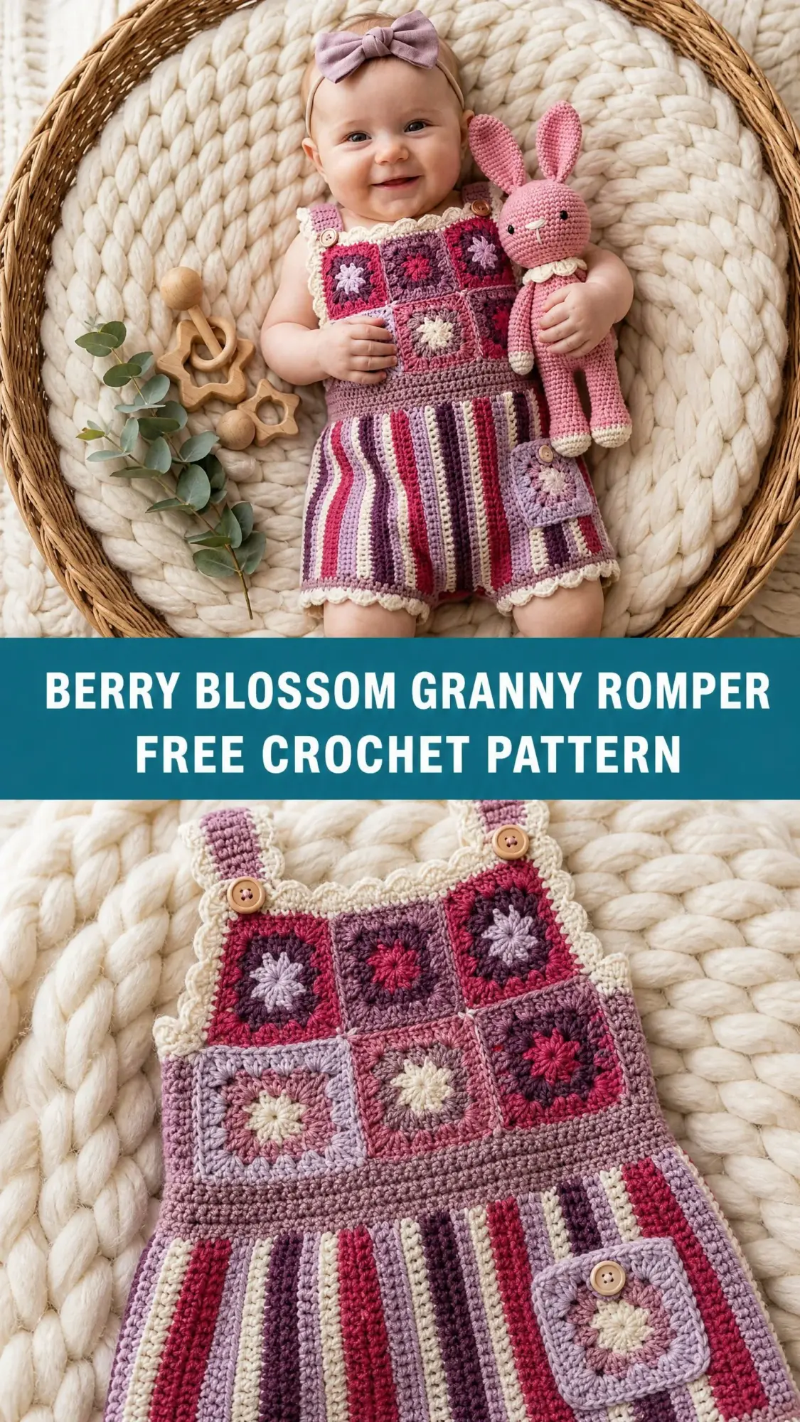 Berry Blossom Granny Romper Free Crochet Pattern