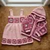 Berry Blossom Granny Square Toddler Set Free Crochet Pattern